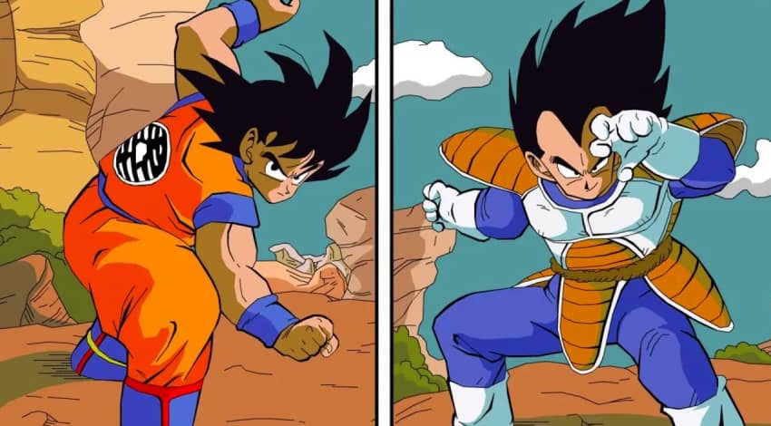 ARTISTA de MARVEL y DC recrea la primera BATALLA de GOKU contra VEGETA 3 goku-y-vegeta