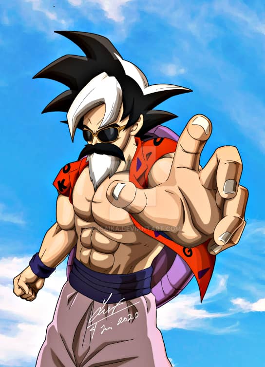 Asi se veria la FUSION entre GOKU y el MAESTRO ROSHI 4 fusion goku maestro roshi