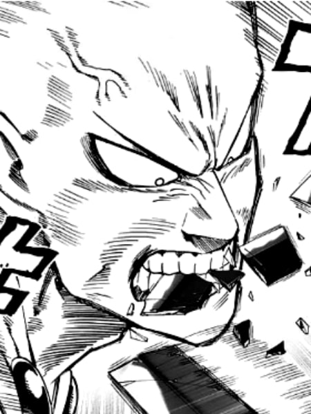 saitama muerde la espada